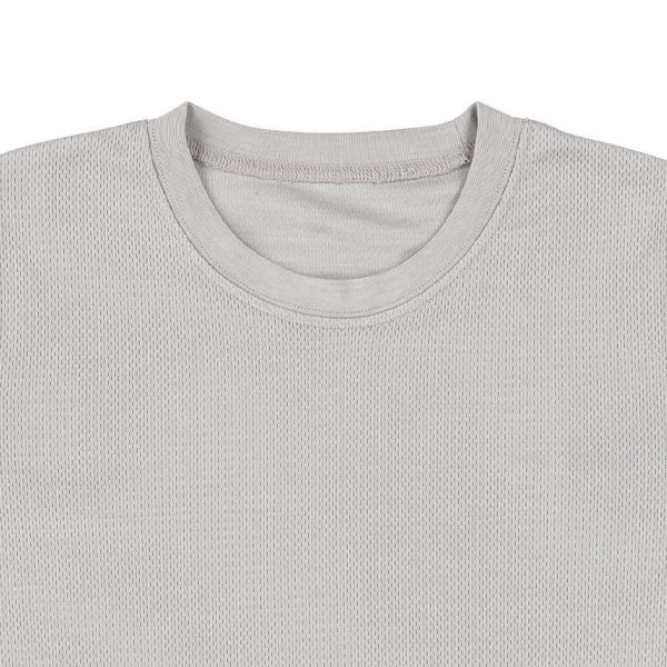 接触冷感ハニカムメッシュ半袖ルームウェア（グレー無地）