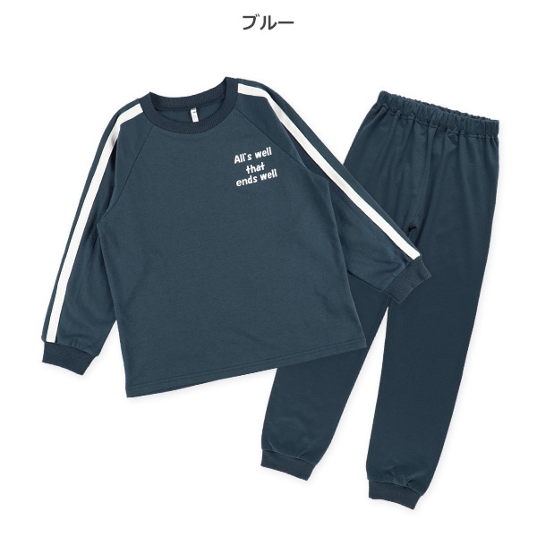 ミニ裏毛ラグラン長袖ルームウェア（ライン）