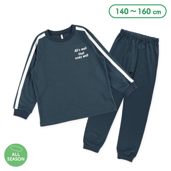 ミニ裏毛ラグラン長袖ルームウェア（ライン）