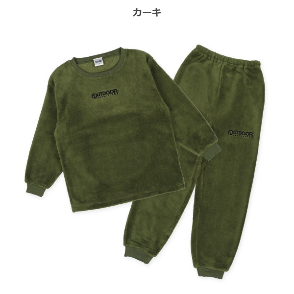 OUTDOOR）ムートンフリース長袖ルームウェア(ロゴ刺）