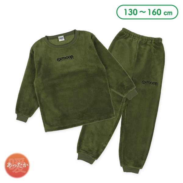 OUTDOOR）ムートンフリース長袖ルームウェア(ロゴ刺）