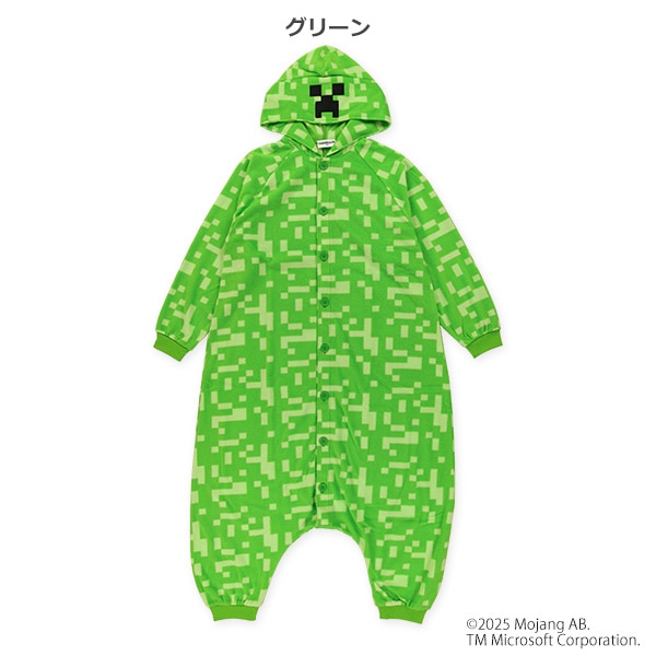 マイクロフリース着ぐるみラグラン長袖パジャマ（クリーパー）
