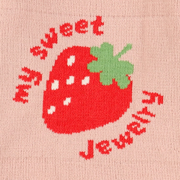 モールニットいちご柄ワンピース