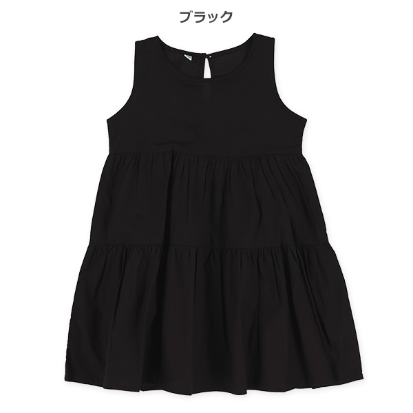 布帛ティアードノースリーブワンピース