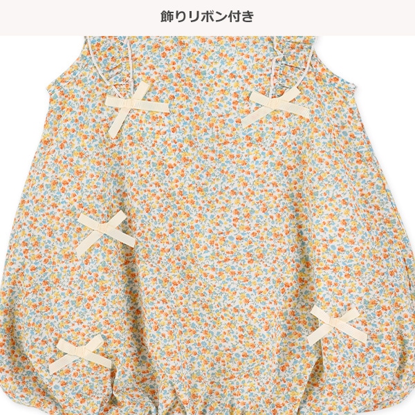 布帛総柄バルーンフレンチスリーブワンピース