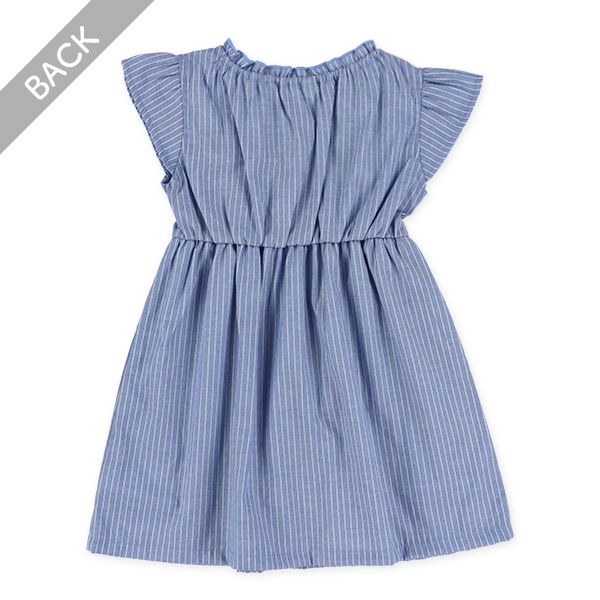 ダンガリートライプフレンチスリーブワンピース