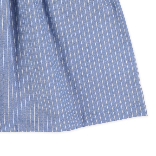 ダンガリートライプフレンチスリーブワンピース