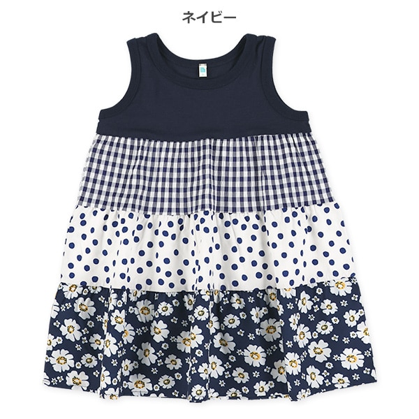 ノースリーブ切り替えワンピース