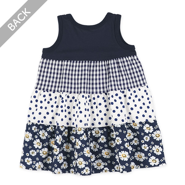 ノースリーブ切り替えワンピース