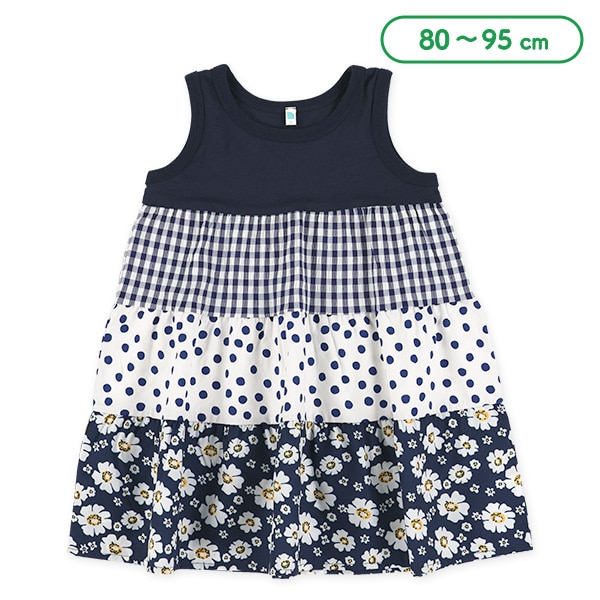 ノースリーブ切り替えワンピース