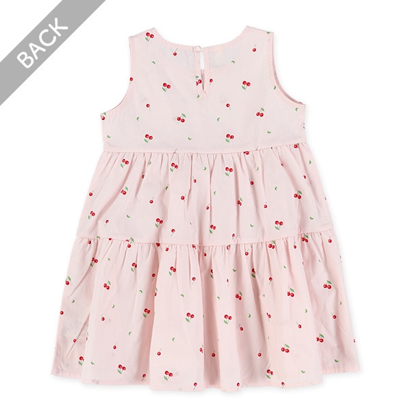 チェリー柄ティアードワンピース