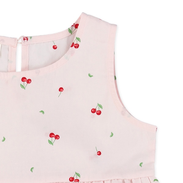 チェリー柄ティアードワンピース
