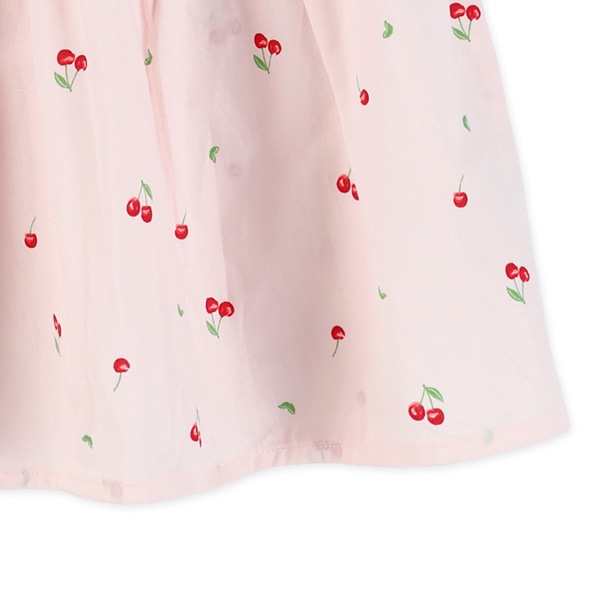 チェリー柄ティアードワンピース