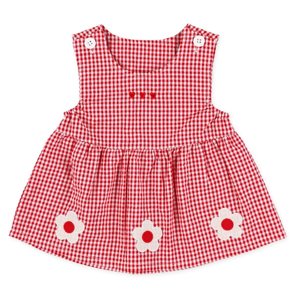 チェック花ジャンパースカート&ロンパースセット