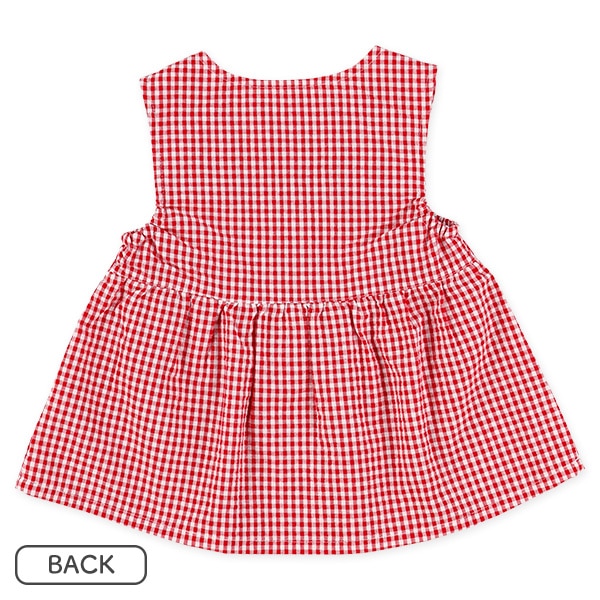 チェック花ジャンパースカート&ロンパースセット