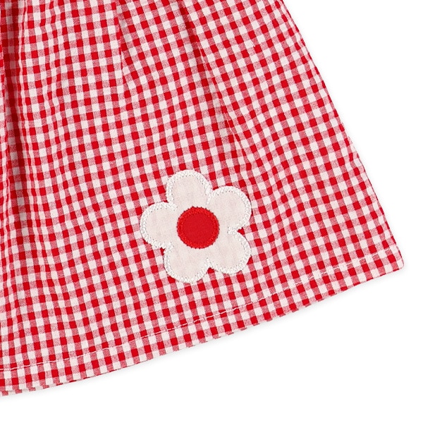 チェック花ジャンパースカート&ロンパースセット