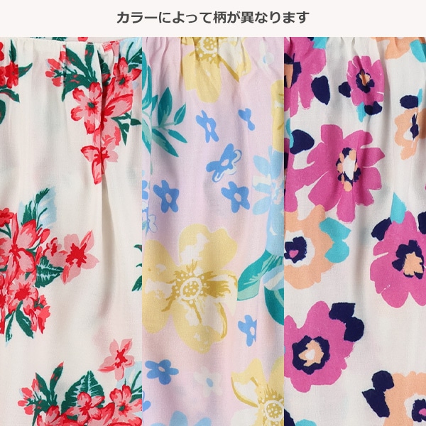 レーヨン花柄ノースリーブ＆ブルマセット
