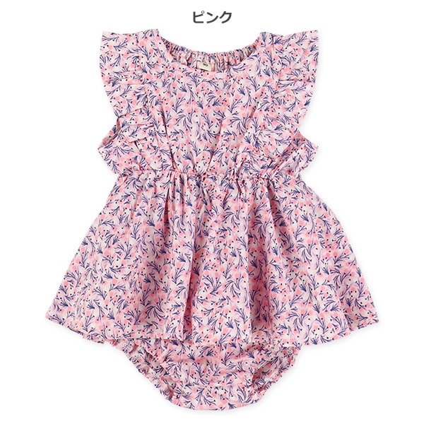 布帛総柄ノースリーブトップス&ブルマセット