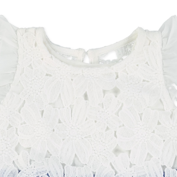 花レース切り替えチェックスカートワンピース