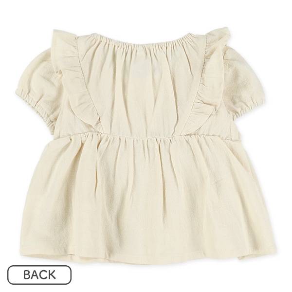 楊柳ガーゼ刺繍半袖トップス&ブルマセット