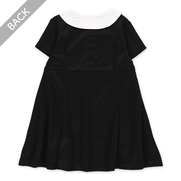 ポンチ襟付きフォーマル半袖ワンピース