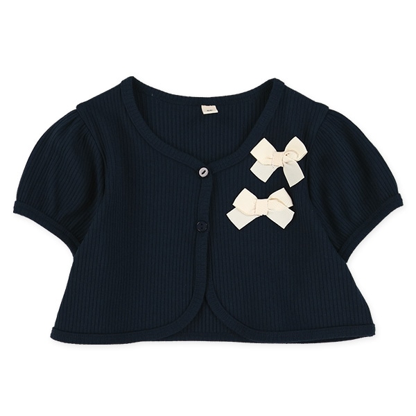 テレコカーディガン&チュール付きワンピース