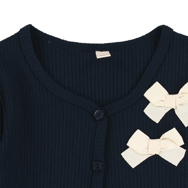 テレコカーディガン&チュール付きワンピース