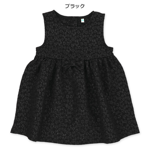 ジャガードフォーマルノースリーブワンピース（花柄）