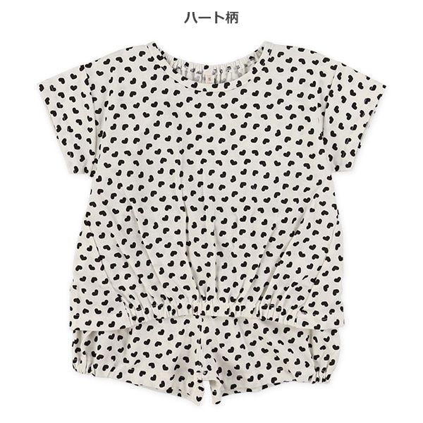 ハート・花総柄半袖Ｔシャツ＆パンツセット