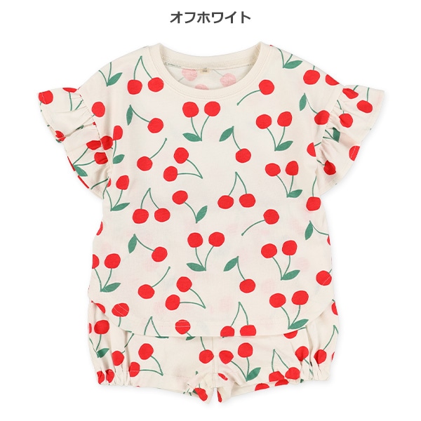 チェリー柄Ｔシャツ＆ショートパンツセット