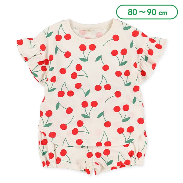 チェリー柄Ｔシャツ＆ショートパンツセット