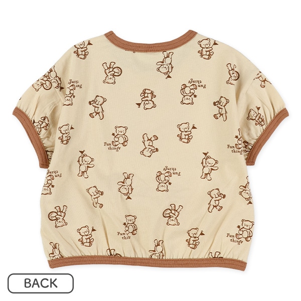 くま柄パイピング半袖Tシャツ&パンツセット