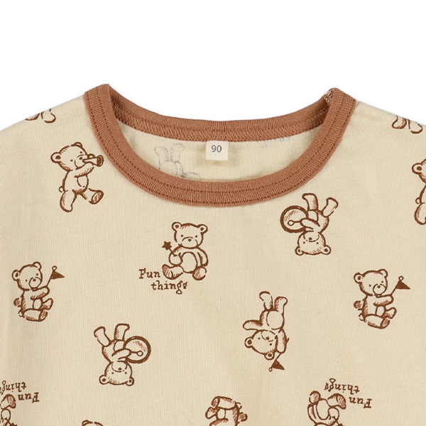 くま柄パイピング半袖Tシャツ&パンツセット