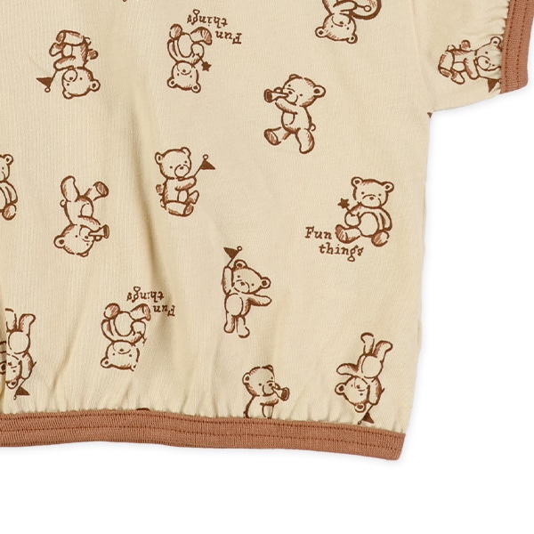 くま柄パイピング半袖Tシャツ&パンツセット