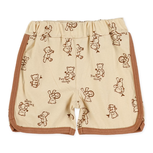 くま柄パイピング半袖Tシャツ&パンツセット