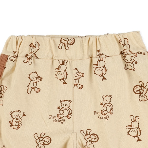 くま柄パイピング半袖Tシャツ&パンツセット
