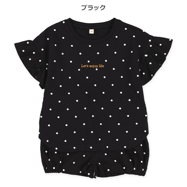 ドット柄Tシャツ&ショートパンツセット