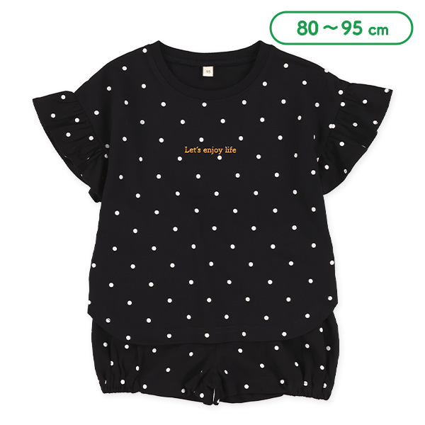 ドット柄Tシャツ&ショートパンツセット