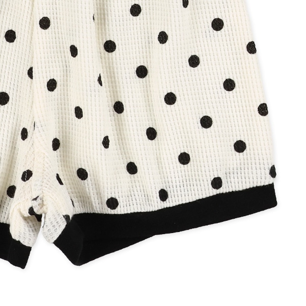 ワッフル水玉半袖Tシャツ&パンツセット