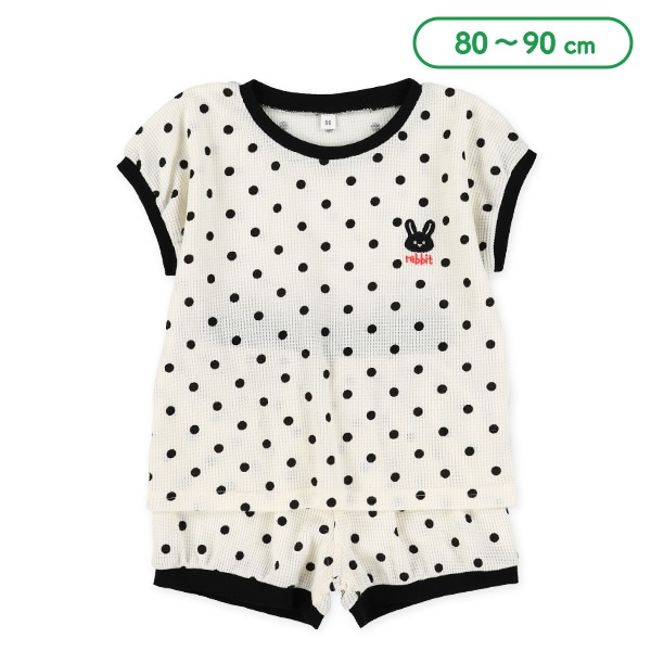 ワッフル水玉半袖Tシャツ&パンツセット