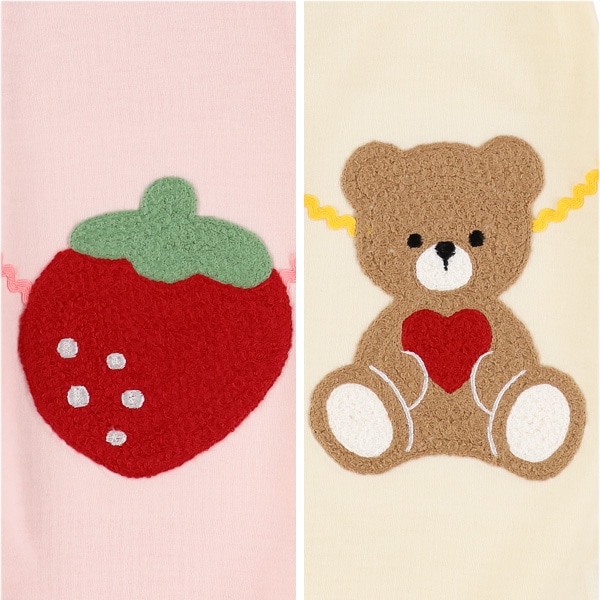 いちご・くまポシェット風半袖ワンピース