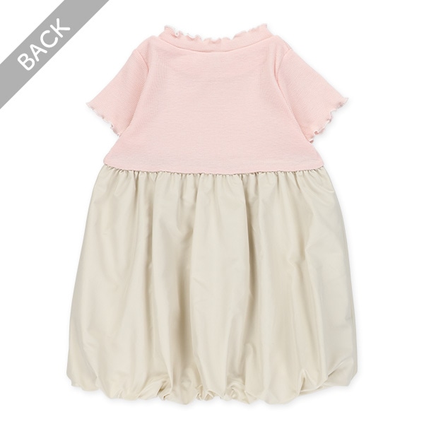 メロウ切り替えバルーン半袖ワンピース