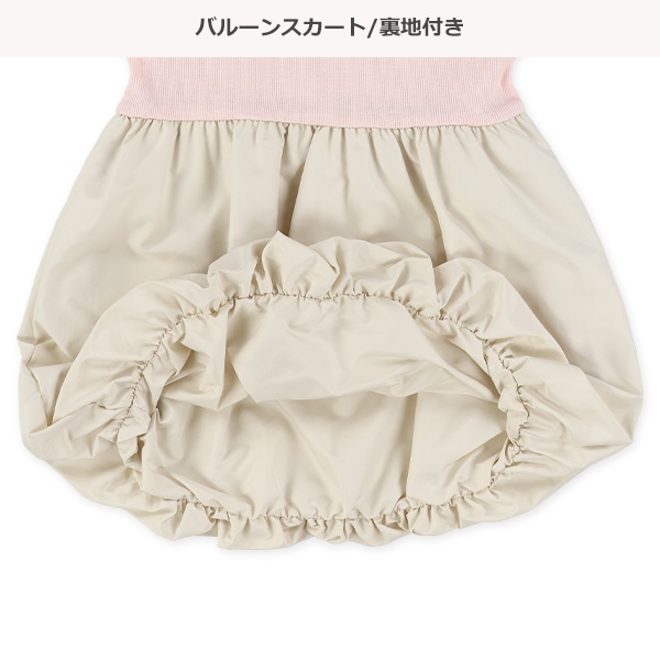 メロウ切り替えバルーン半袖ワンピース