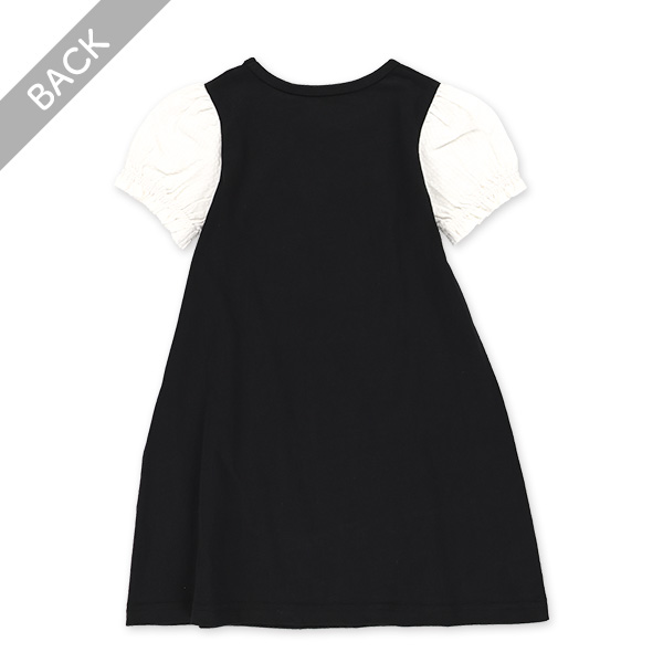 袖布帛半袖ワンピース