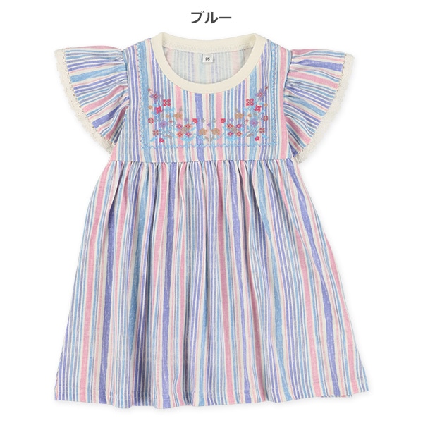 胸刺繍フレンチワンピース