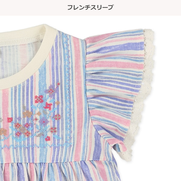 胸刺繍フレンチワンピース