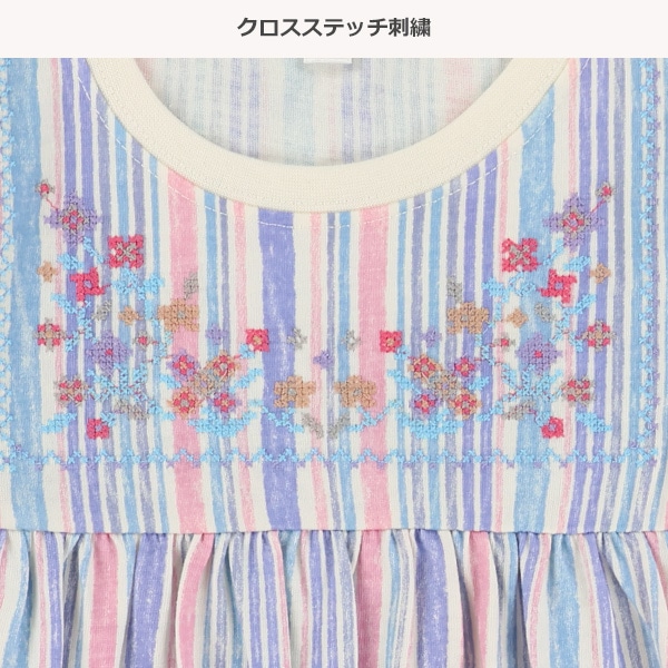 胸刺繍フレンチワンピース