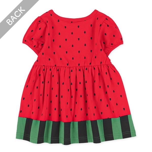 すいか柄プリント半袖ワンピース