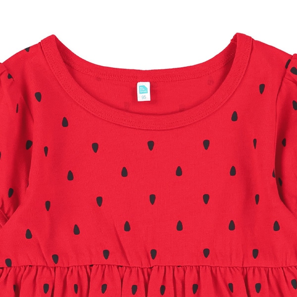 すいか柄プリント半袖ワンピース