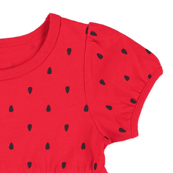 すいか柄プリント半袖ワンピース